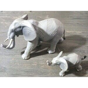 Safari Ltd. Elephant & Calf Baby 1996 Vintage Animal Lot